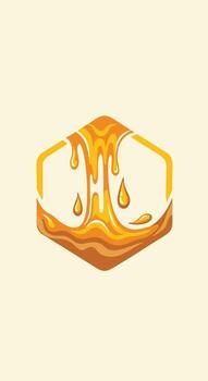 Dripping Honeycomb Hexagon Abstract Design. vector