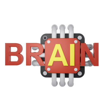 3d hacer icono ai chip con cerebro. concepto de pensando idea utilizando ai png