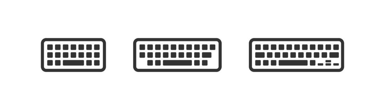 Computer keyboard icon. Typing device. Office laptop key. vector