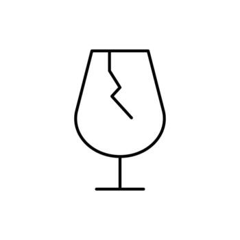 roto vaso minimalista Delgado línea icono para web y gráfico diseño, aplicaciones, pancartas, social red y tarjetas vector