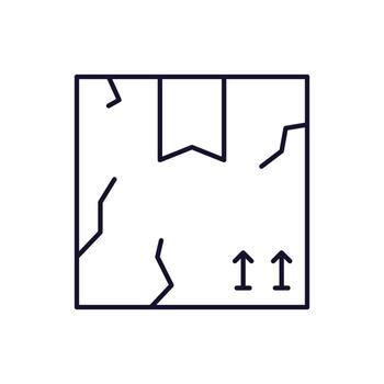 Broken Box Outline Simple Linear Image Collection. Editable Stroke. Perfect for Web Sites, Books, Cards, Apps vector