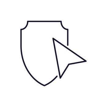 cursor por proteger contorno lineal símbolo para gráfico y web diseño, aplicaciones, anuncios, varios tarjetas vector
