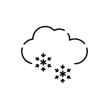 Snow under Cloud Minimalistic Thin Outline Icon for Web and Graphic Design, Apps, Banners, Social Network and Cards vector