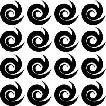 sin costura modelo de punta afilada remolino elementos en negrita silueta estilo vector