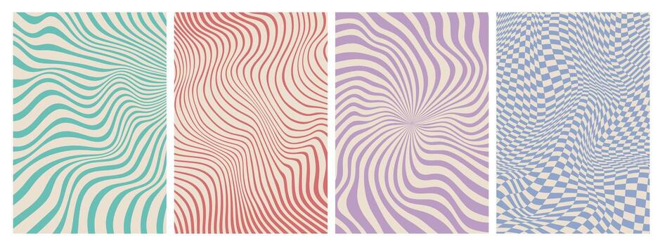 psicodélico maravilloso patrón, óptico ilusiones vector