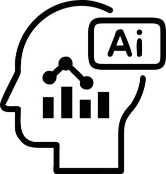 Unlock AI Potential Modern Icon Design for Intelligent Business Solutions and Data Analysis, Machine Learning Technology Solutions Graphic vector