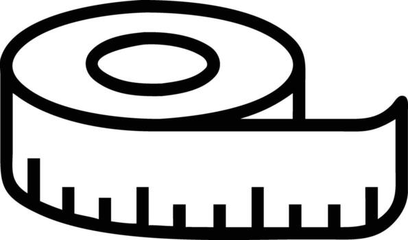 medición cinta icono para preciso mediciones, profesional exactitud en diseño, sastrería, y construcción proyectos con esta sencillo icono vector