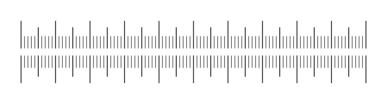 Ruler scale 100 mm without numbers. Measuring chart with 10 centimeters. Length measurement height, distance, math. Sewing tool template, ruler scale template. vector