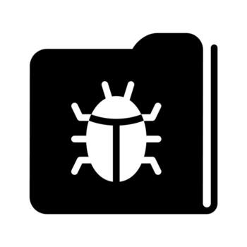 virus contaminado carpeta. indicando un malicioso archivo en un directorio vector