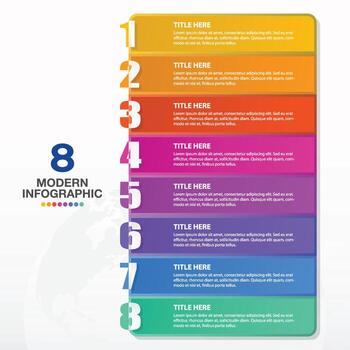 Square infographic template and number with 8 steps vector