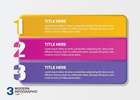 Infographic template and number with 3 steps, process or options vector
