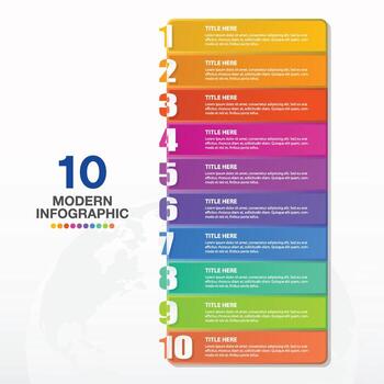 Square infographic template and number with 10 steps vector