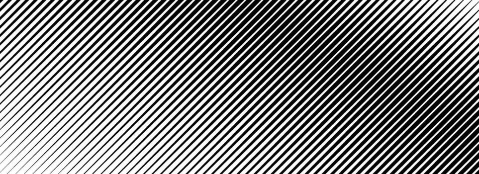 Halftone diagonal line gradient texture. Black oblique striped gradation background. Repeated slanted strokes pattern backdrop. Vibrating parallel linear wallpaper. Vanish tilt moire overlay vector