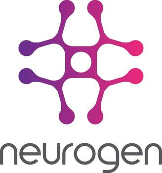 Neurogen Abstract Neuron Logo with Gradient Color Scheme, Neuron Logo vector