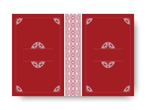 Elegant red folder with intricate patterns vector