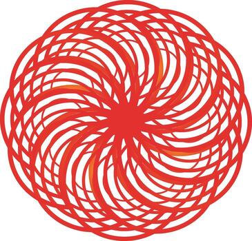 Circular spiral design with dynamic visual pattern vector