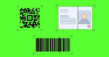 animação Varredura código com verde tela único Projeto video