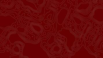 White Line Topographic Map Animated with Red Background in 4K Resolustion video