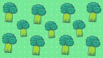 broccoli animering bakgrund sömlös upprepa slinga video