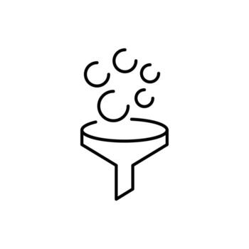 Funnel Minimalistic Thin Outline Icon for Web and Graphic Design, Apps, Banners, Social Network and Cards vector