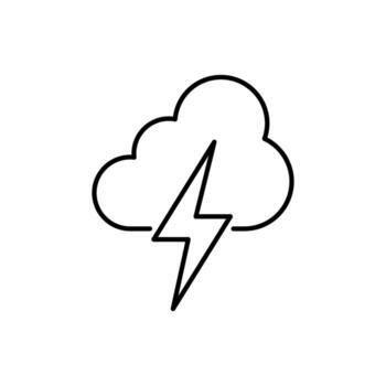 relámpago debajo nube moderno contorno estilo icono para diseño, tarjetas, aplicaciones, social redes vector