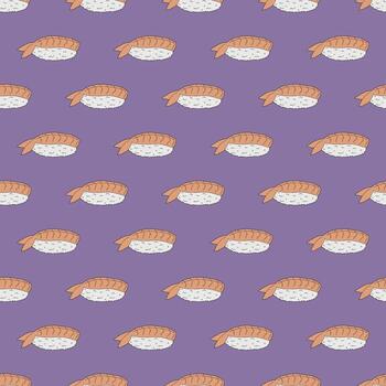 Seamless pattern with sushi for decorative print, wrapping paper, menu, wallpaper and fabric sketch print vector