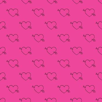 sketch print Seamless pattern with hand drawn heart doodle for decorative print, wrapping paper, greeting cards and fabric vector