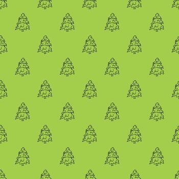 Seamless pattern with geometric minimal scandinavian Christmas tree doodle for decorative print, wrapping paper, greeting cards and fabric sketch print vector