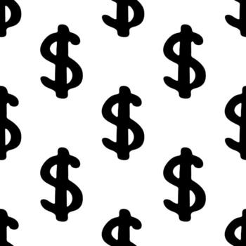 Seamless pattern with dollar currency symbol for decorative print, wrapping paper, greeting cards, wallpaper and fabric sketch print vector