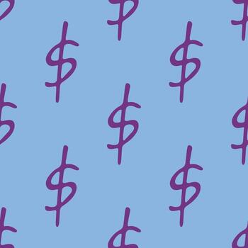 sketch print Seamless pattern with dollar currency symbol for decorative print, wrapping paper, greeting cards, wallpaper and fabric vector