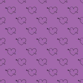Seamless pattern with hand drawn heart doodle for decorative print, wrapping paper, greeting cards and fabric sketch print vector