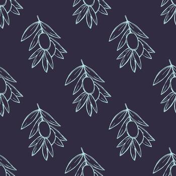 bosquejo impresión sin costura modelo con aceituna ramas para decorativo imprimir, envase papel, saludo tarjetas, fondo de pantalla y tela vector