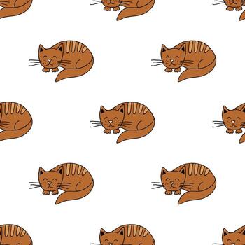 sketch print Seamless pattern with cat doodle for decorative print, wrapping paper, greeting cards, wallpaper and fabric vector