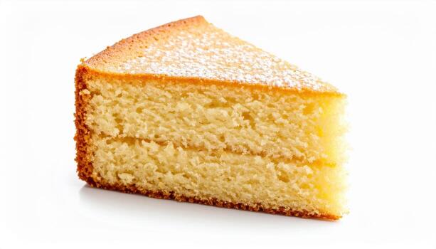 A slice of cake on a white background photo