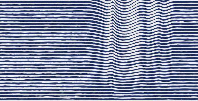 Hand drawn brush lines, abstract stripe waves and water pattern, Japanese shibori inspired, block print texture background, calm and minimal graphic for textile, carpet. vector