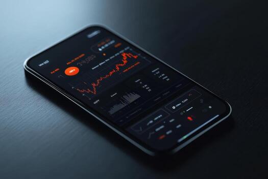 An iphone with a stock trading app on it photo