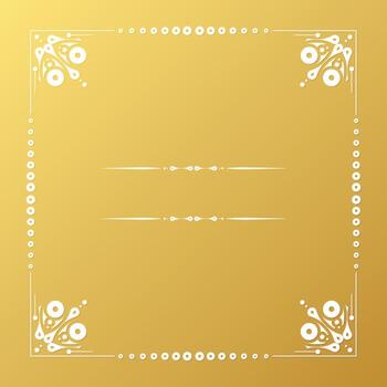 Decorative Golden Frame Ornament With Floral Elements and Circular Patterns vector