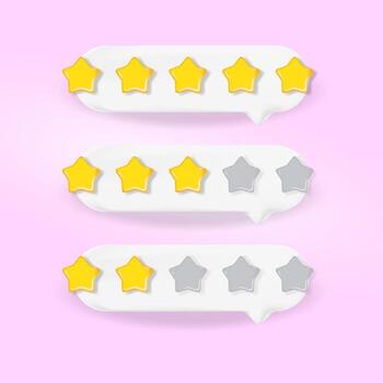 Star Rating Stickers in Yellow and Gray for Review UI and Print Packs vector