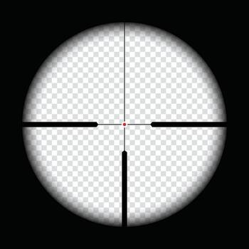 Realistic scope crosshairs view. sniper scope template. sniper sight with measurement marks. vector