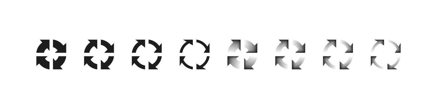 Circle arrow icons. Circular arrows icon set. Loop rotation symbol. vector