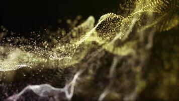 vibrant and digital visualization of data or energy, with golden and red particles swirling together to create a stunning, abstract backdrop. video