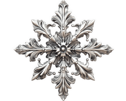 sechs spitz Schneeflocke Design mit kompliziert Einzelheiten, präsentieren elegant Muster und zentral Juwel. diese dekorativ Stück fügt hinzu berühren von Raffinesse zu irgendein Rahmen png