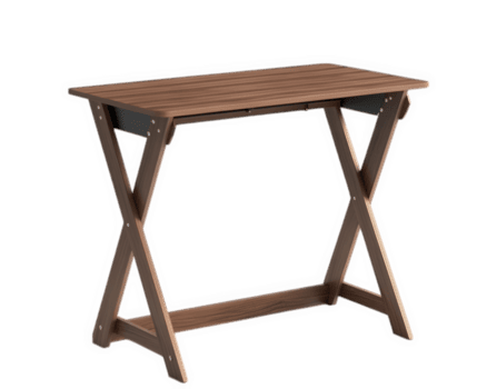 small computer desk with foldable design, perfect for compact spaces. Its wooden finish adds touch of elegance, making it suitable for home or office use png