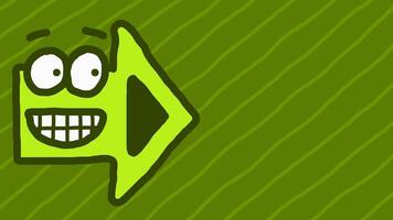 wiggly mano disegnato divertente cartone animato puntamento freccia linea modello sfondo su ciclo continuo video