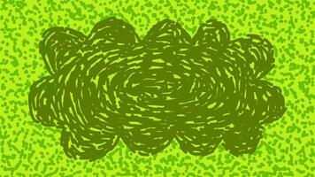grön wiggly hand dragen klottra moln Tal bubbla prickar mönster bakgrund på slinga video
