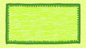 Wiggly hand drawn abstract green line frame dotted background video