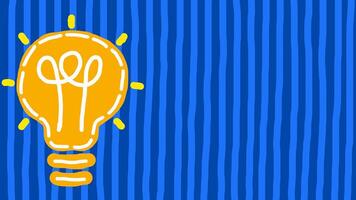 wiggly mano disegnato splendente leggero lampadina verticale linea modello sfondo su ciclo continuo video