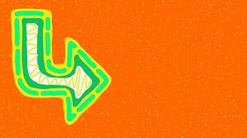 wiggly hand dragen pekande pil ikon grunge textur bakgrund på slinga video