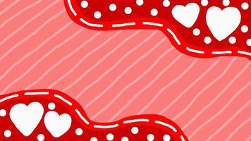 wiggly mano disegnato astratto San Valentino cuori linea modello sfondo su ciclo continuo video