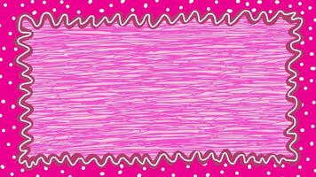 wackelig Hand gezeichnet abstrakt Rosa kurvig Linie Rahmen Hintergrund video